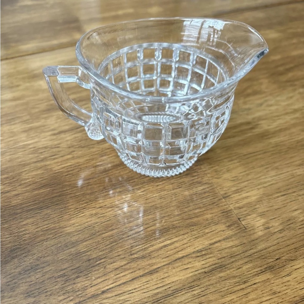 Vintage Heisey Glass Clear Victorian Creamer & Sugar Bowl Handles USA Excellent! - Picture 5 of 16